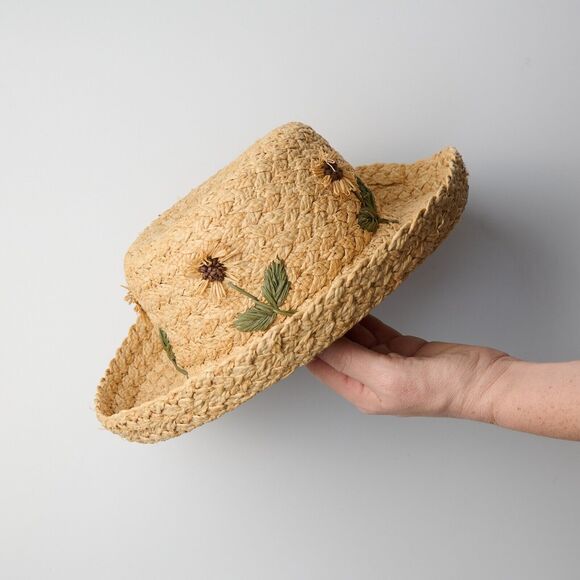 GAP Tan Straw Hat with Floral Accents - Picture 8 of 8